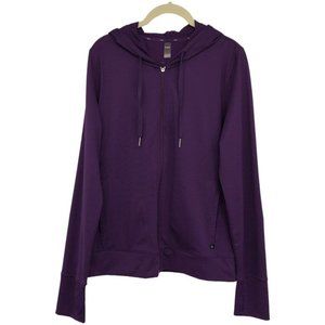 Hyba Purple lightweight athletic zip hoodie size M